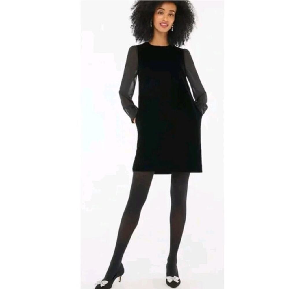 NWT J. Crew Women's Velvet Mini Dress Black 8